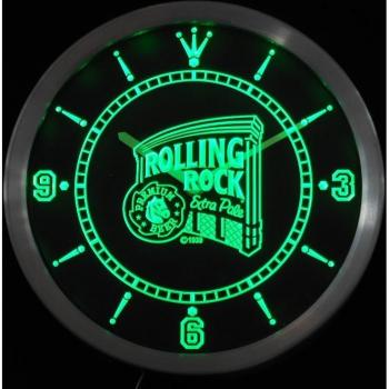 Neon Rolling Rock Beer Wall Clock