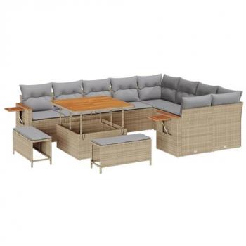 Ensemble de canapés d'extérieur 12 pcs beige et gris clair