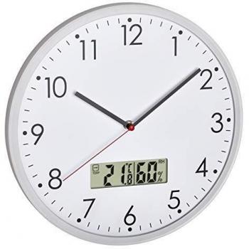 TFA Dostmann Analoge Wanduhr mit Thermometer und Hygrometer