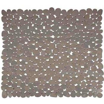 MSV Duschmatte PVC 53x53cm mit Steinen Weiß