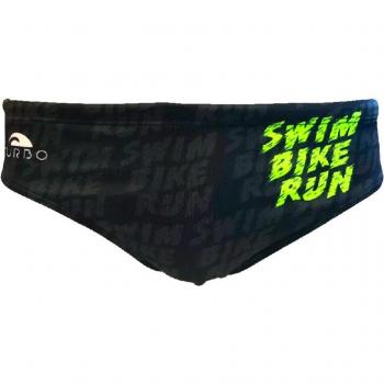 Pantaloncini Turbo Swim‑Bike Run (nero/giallo) – S