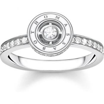 Thomas Sabo Anillo de Plata Circular con Detalle Pavé Blanco