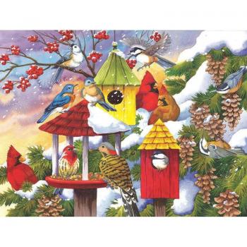 Arte con Diamanti 20x30cm: Cerchio Pieno, Uccelli