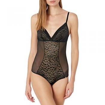 Black Pretty Polly Women's Mesh Graphic Bodysuit – Size 12