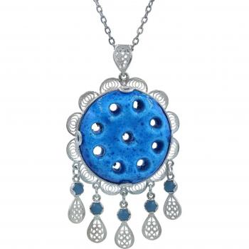 Silver Assyrian Eye Pendant from Mardin Midyat