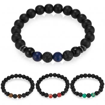 Edelstein-Chakra-Armband Gemdor – Onyx, Lapislazuli