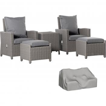Outsunny 2 Seater Outdoor Furniture Set with Cooler Bar