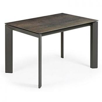 Table extensible Axis 120 (180) cm porcelaine finition Iron Moss pieds anthracite