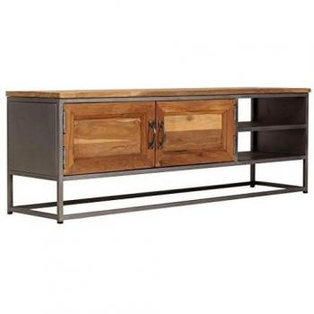 Sonata TV Cabinet, Recycled Teak and Steel, 120x30x40 cm