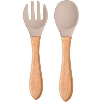 Etenoefeningen Set voor Zuigelingen – Silicone Lepel & Vork