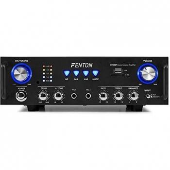 Fenton AV100BT Amplificateur – Puissance 2 x 50W, Connexion sans Fil Bluetooth, USB, SD,