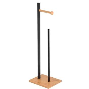 Porte-rouleau papier toilette bambou noir 22x16x66.5cm