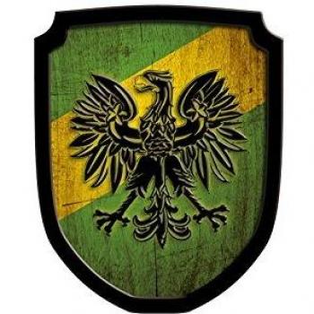 Spielzeugwappen „Adler“ – grüner Holzschild