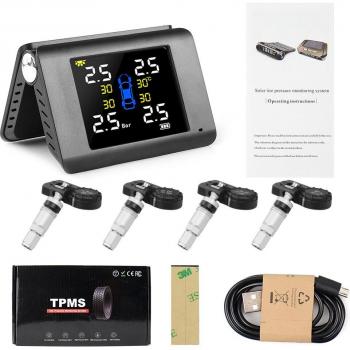 Moniteur de pression des pneus avec alarme TPMS solaire