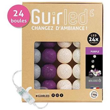 Guirlande lumineuse boules coton LED USB