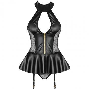 Corset y Tanga Obsessive 859-COR-1 Negro S/M