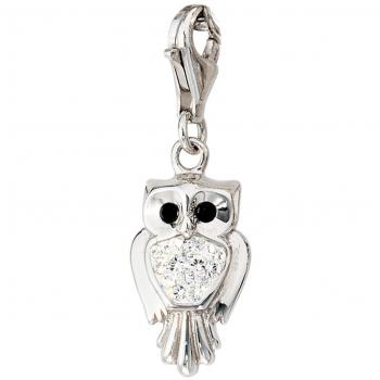 Eleganter Eulen‑Charmant aus 925 Sterling Silber – 5,5 mm Tiefe