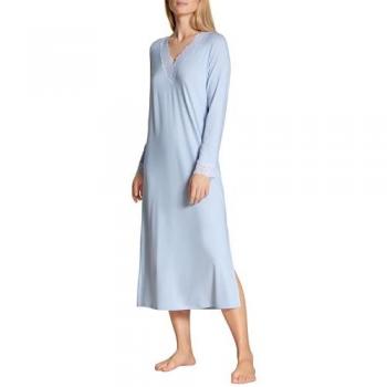 CALIDA Elegant Dreams Nachthemd für Damen, Langarm, Hellblau, Größe S
