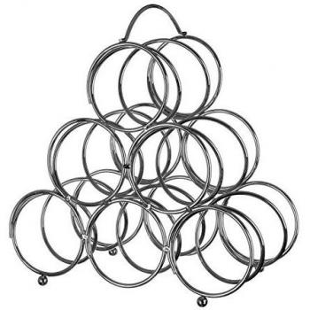 Maison By Premier Chrome 6 Bottles Triangular Wine Rack Minimalist Design