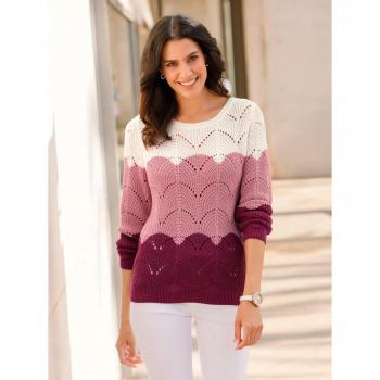 Damenlangarm‑Pullover in Lila – INSPIRATIONEN Design, 55 % Baumwolle, 45 % Viskose