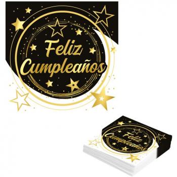 Servilletas de Papel Feliz Cumpleaños 33X33 cms