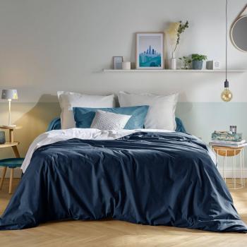 Housse de couette bleu nuit en coton bio 200 x 200 cm