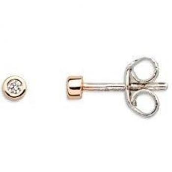 Xenox Bohemian Silver Circle Earstud – Rosé Zirkonia Ø1,6