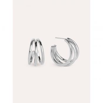 Latón Tripl-Style: Pendientes Aro Triple con Cierre de Tuerca a Presión