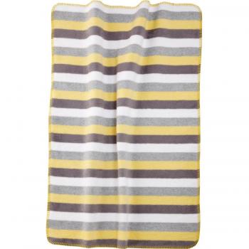 Alvi 931741154 Gelber Baumwoll‑Blockstreifendeckel