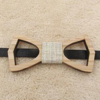 Girls Bamboo Wooden Bow Tie