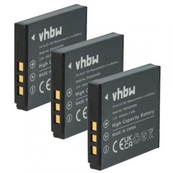 Vhbw 3x 650 mAh Li-Ion Akku für Medion MD-Serie und Ordro Kameras