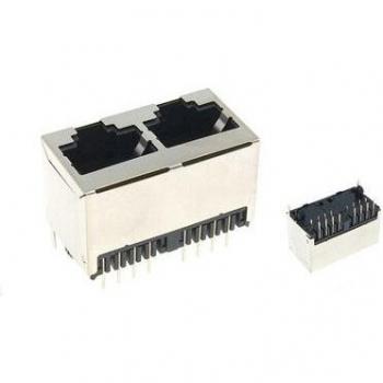 Vertical Dual Port RJ45 Socket 5224