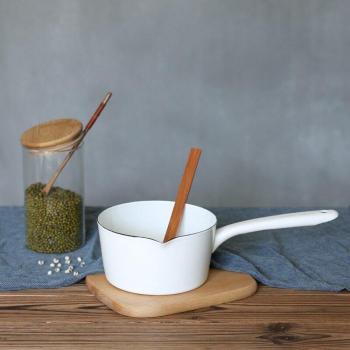 1.3L White Cooking Pot with Handle