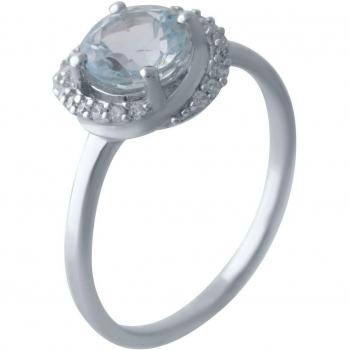 Inel din argento cu topaz natural 1.708ct, greutate 2.58g, culoare blu cielo 17.5