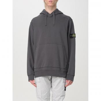 Stone Island Garment-Dyed Gray Fleece Hoodie – Size S