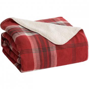 Jeté Couchant Noir-Rouge Polyvalent