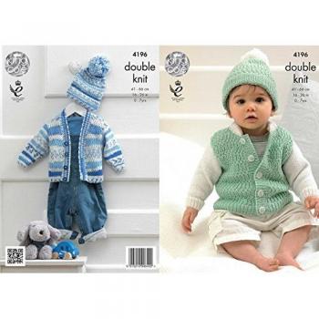 Crown Comfort: King Cole 4196 Baby Cardigan + Hat