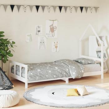 Lit enfant scandinave blanc 90x190 cm en bois de pin massif