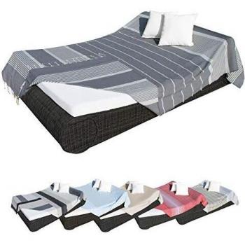 Fouta XXL 100% Coton 2m x 3m Gris Foncé et Clair