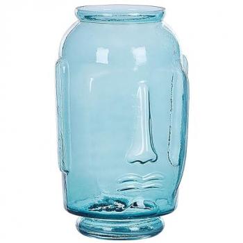 Vase à fleurs en verre bleu design Sambar