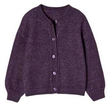 Gilet en maille moelleuse pour enfant aubergine