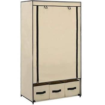 Armario de tela Vidaxl 87x49x159 cm color crema