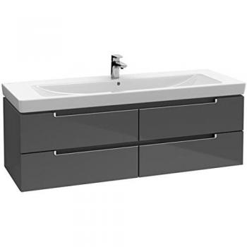 Villeroy & Boch Subway 2.0 XL Waschtischunterschrank, 128,7x52x44,9 cm, glänzend weiß, Chromgriff