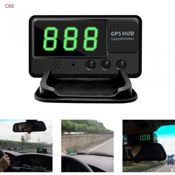 Digitaler GPS Geschwindigkeitsmesser mit Kopf hoch Anzeige und Alarmfunktion für alle Fahrzeuge C60 C60S