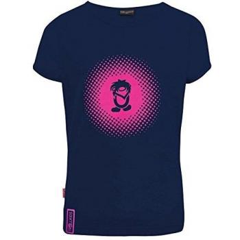 TROLLKIDS Girls T-Shirt mit Logo, Marineblau/Magenta, Größe 116