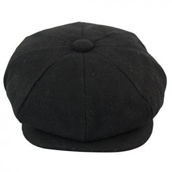Infinity Leather Men's Black Wool 8 Panel Hat