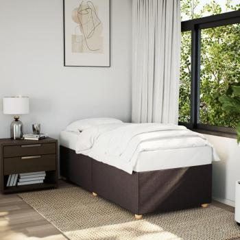 Dark Brown Fabric Bed Frame 100x200 cm without Mattress