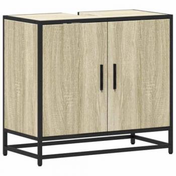 Wooden Sonoma Oak Washroom Sink Compartment – 65x33x60 cm, High‑Quality Paneling