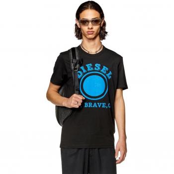 Diesel Men's Black T-Shirt with Dot Logo