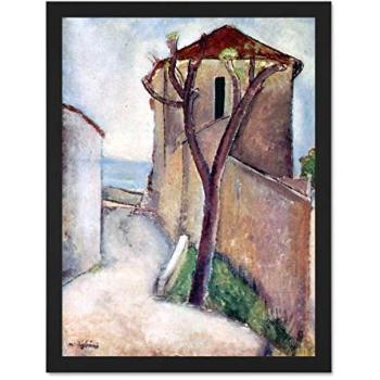Amedeo Modigliani: Tree House – Elegant Black Frame, 18x24 Wall Decor
